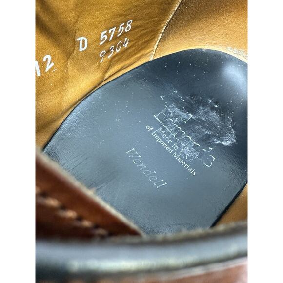 Allen Edmonds Men's Shoe 🇺🇸 Wendell Almond Bicycle-toe Derby 12D Dress Leather - Picture 6 of 12